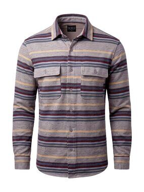 Caliville Mens M Soft Stretch Flannel Shirt Multicolor Stripe Long Sleeve NWOT